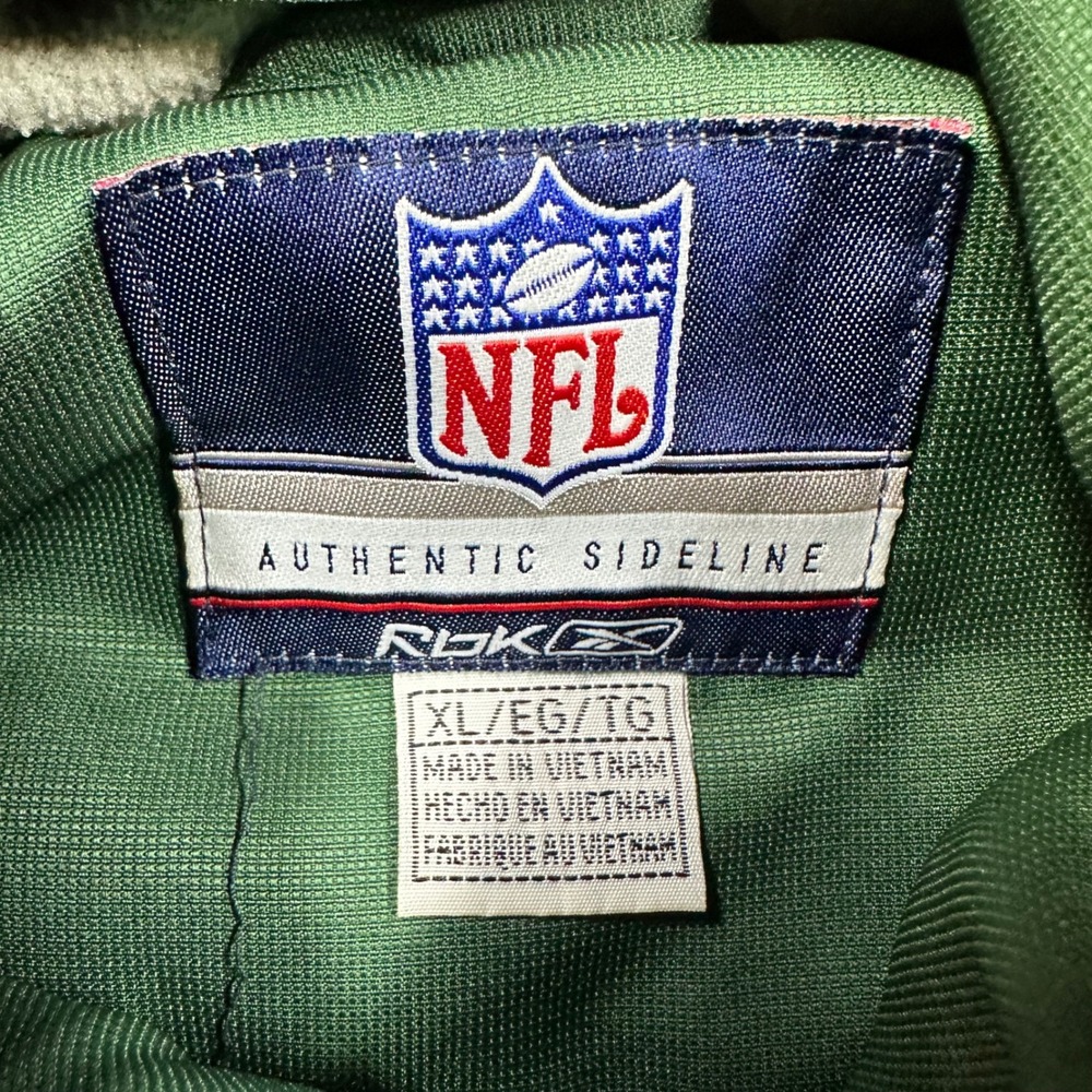 Reebok NFL New York Jets Authentic Sideline Jacket Mens XL Green Full Zip Hooded - Picture 8 of 16
